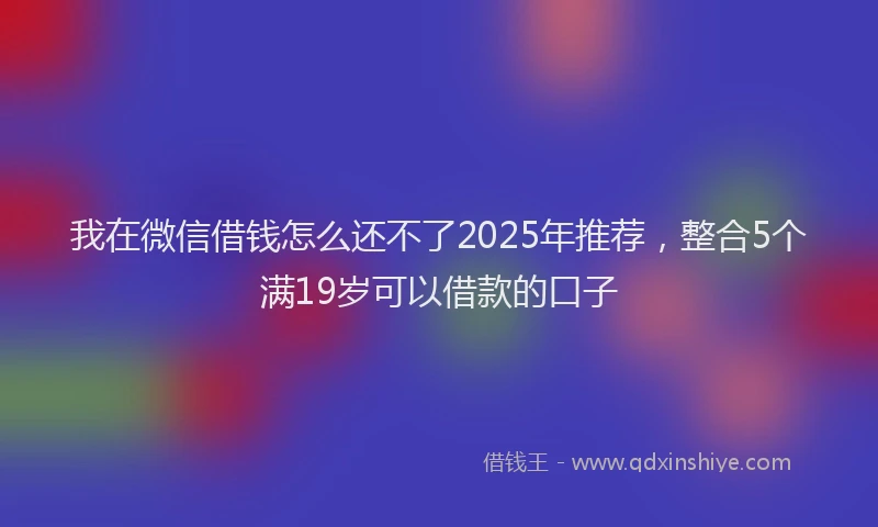 我在微信借钱怎么还不了2025年推荐，整合5个满19岁可以借款的口子