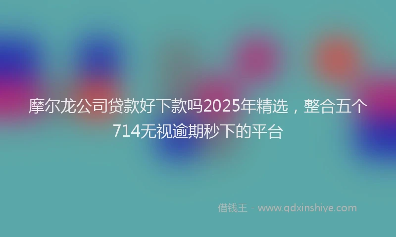 摩尔龙公司贷款好下款吗2025年精选，整合五个714无视逾期秒下的平台