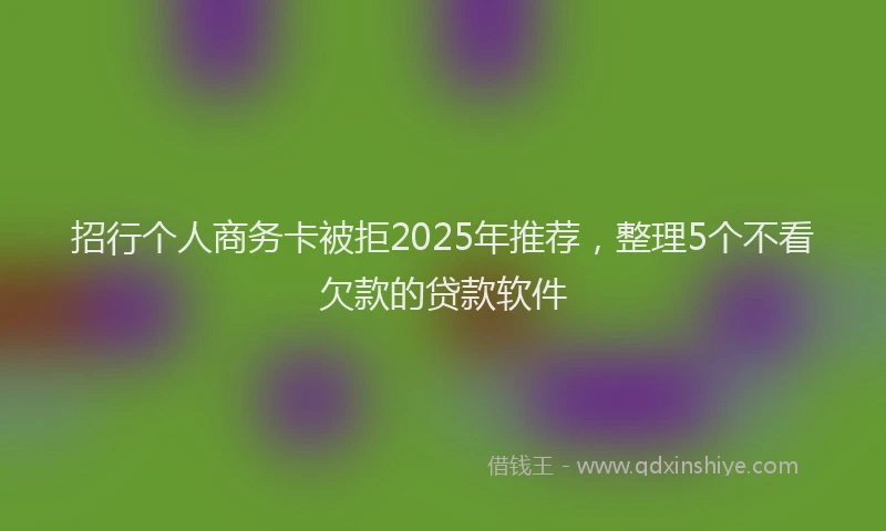 招行个人商务卡被拒2025年推荐，整理5个不看欠款的贷款软件