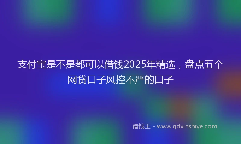 支付宝是不是都可以借钱2025年精选，盘点五个网贷口子风控不严的口子