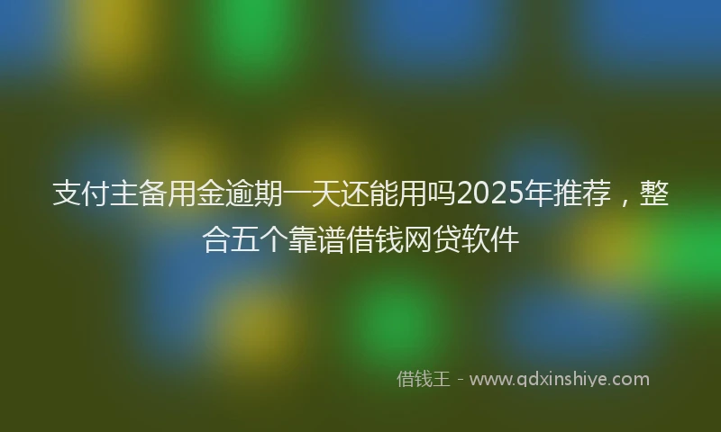 支付主备用金逾期一天还能用吗2025年推荐，整合五个靠谱借钱网贷软件