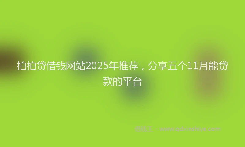 拍拍贷借钱网站2025年推荐，分享五个11月能贷款的平台