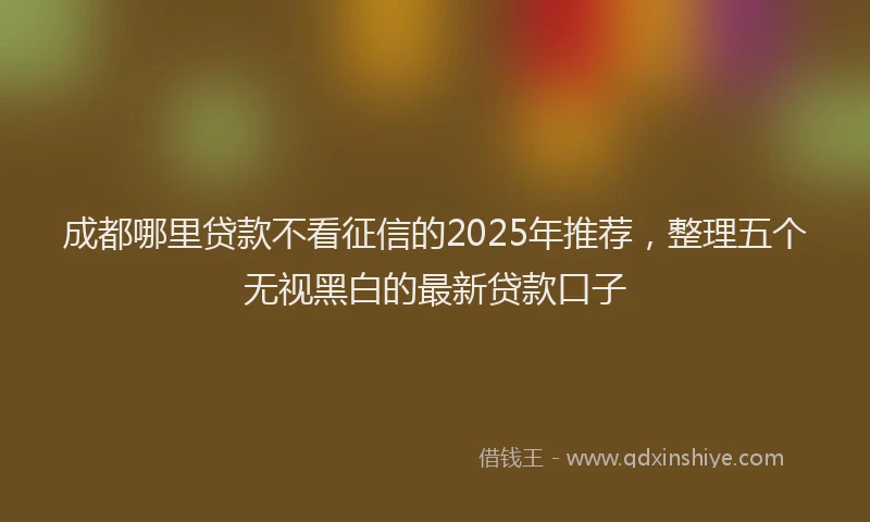 成都哪里贷款不看征信的2025年推荐，整理五个无视黑白的最新贷款口子