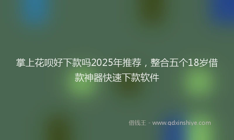 掌上花呗好下款吗2025年推荐，整合五个18岁借款神器快速下款软件