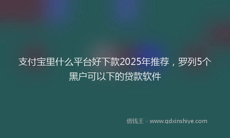支付宝里什么平台好下款2025年推荐，罗列5个黑户可以下的贷款软件