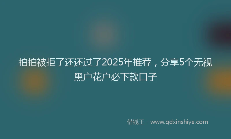 拍拍被拒了还还过了2025年推荐，分享5个无视黑户花户必下款口子