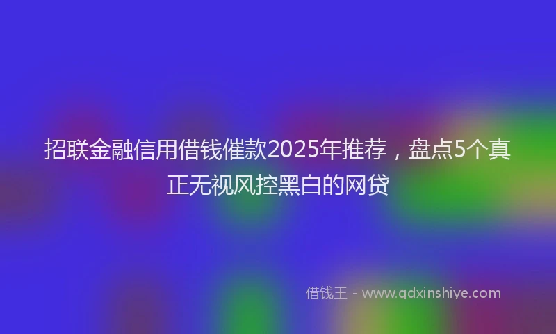 招联金融信用借钱催款2025年推荐，盘点5个真正无视风控黑白的网贷