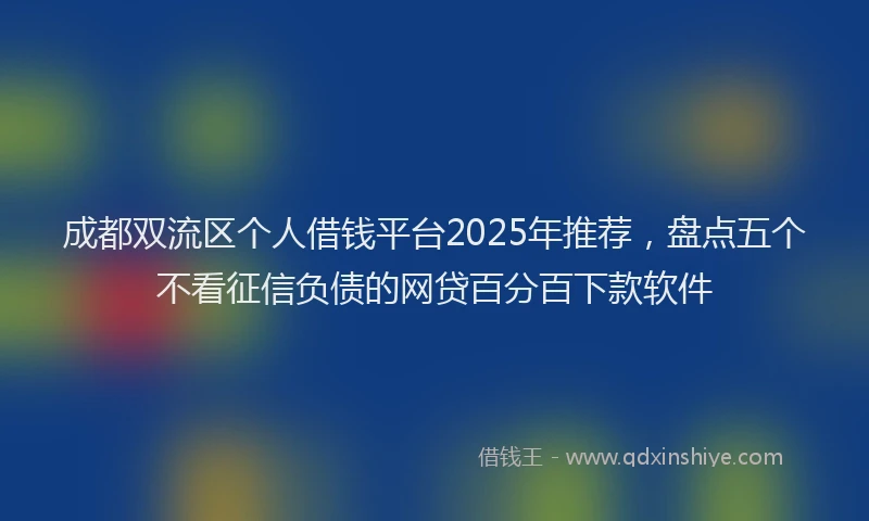成都双流区个人借钱平台2025年推荐，盘点五个不看征信负债的网贷百分百下款软件