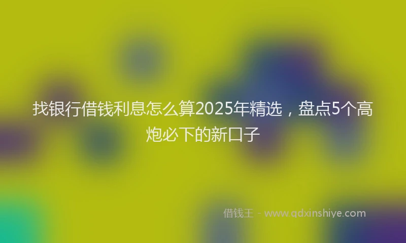 找银行借钱利息怎么算2025年精选，盘点5个高炮必下的新口子