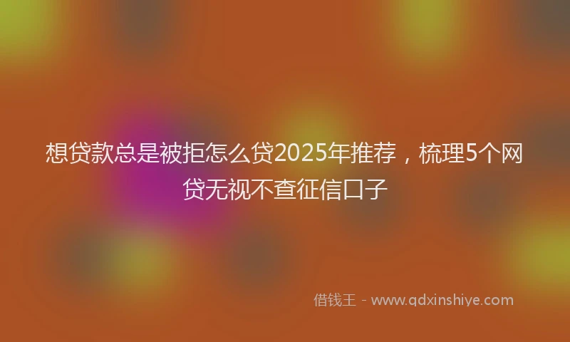 想贷款总是被拒怎么贷2025年推荐，梳理5个网贷无视不查征信口子