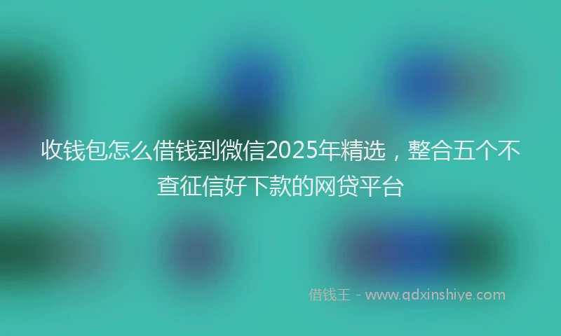 收钱包怎么借钱到微信2025年精选，整合五个不查征信好下款的网贷平台