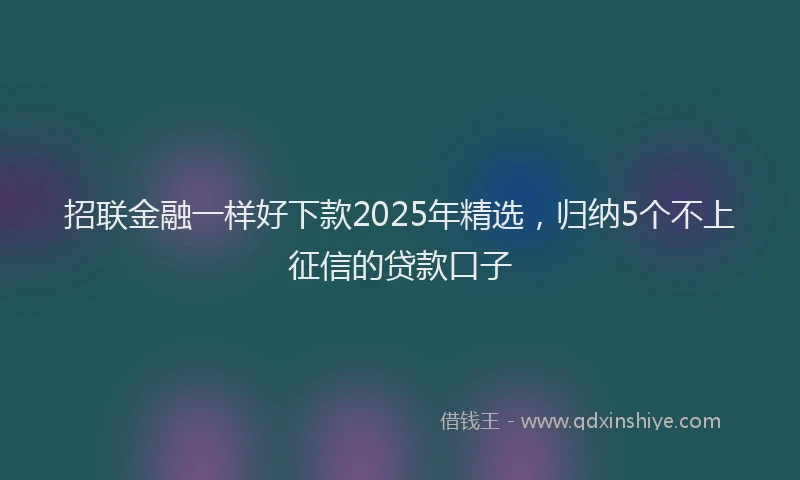 招联金融一样好下款2025年精选，归纳5个不上征信的贷款口子