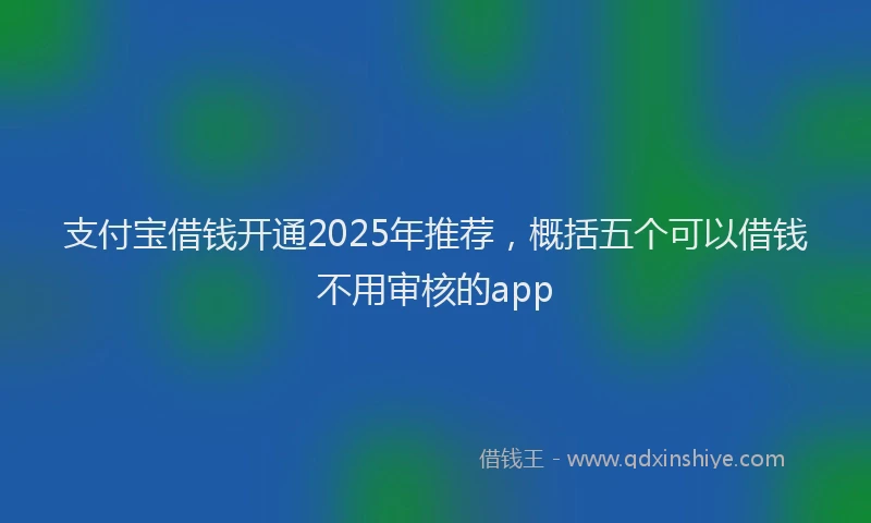 支付宝借钱开通2025年推荐，概括五个可以借钱不用审核的app