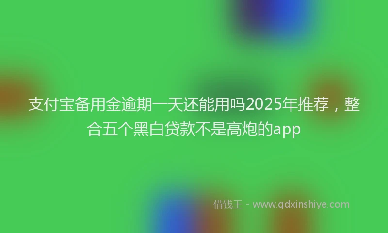 支付宝备用金逾期一天还能用吗2025年推荐，整合五个黑白贷款不是高炮的app