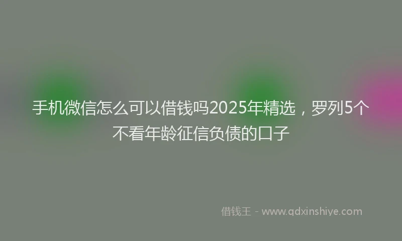 手机微信怎么可以借钱吗2025年精选，罗列5个不看年龄征信负债的口子