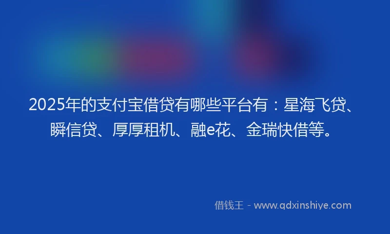 2025年的支付宝借贷有哪些平台有：星海飞贷、瞬信贷、厚厚租机、融e花、金瑞快借等。