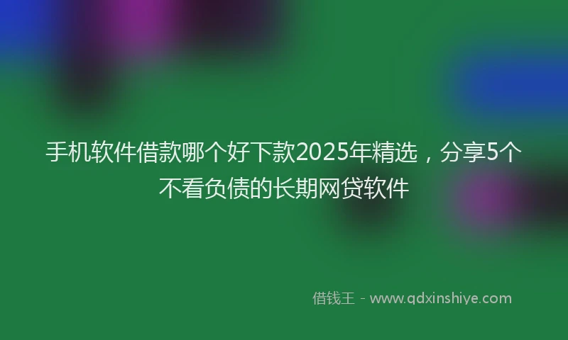 手机软件借款哪个好下款2025年精选，分享5个不看负债的长期网贷软件