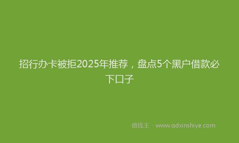 招行办卡被拒2025年推荐，盘点5个黑户借款必下口子
