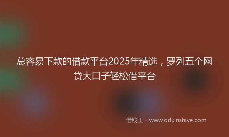 总容易下款的借款平台2025年精选，罗列五个网贷大口子轻松借平台