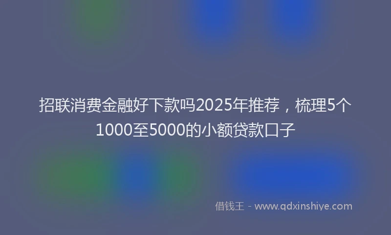 招联消费金融好下款吗2025年推荐，梳理5个1000至5000的小额贷款口子