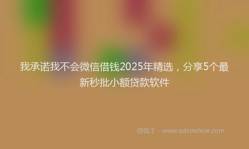 我承诺我不会微信借钱2025年精选，分享5个最新秒批小额贷款软件