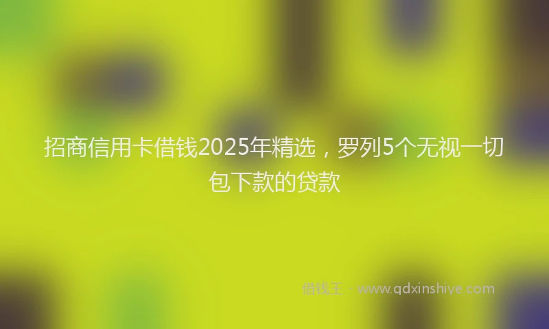 招商信用卡借钱2025年精选，罗列5个无视一切包下款的贷款
