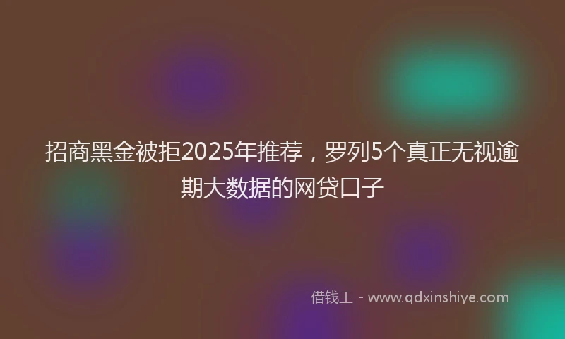 招商黑金被拒2025年推荐，罗列5个真正无视逾期大数据的网贷口子