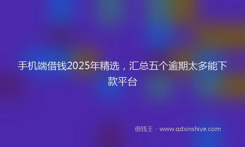 手机端借钱2025年精选，汇总五个逾期太多能下款平台