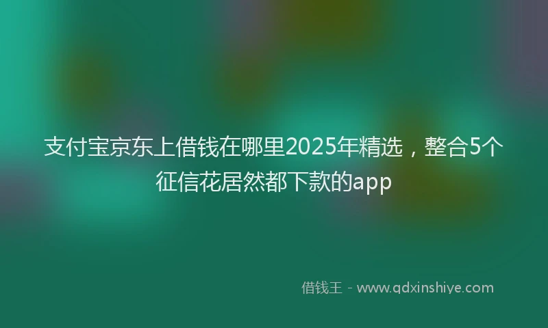 支付宝京东上借钱在哪里2025年精选，整合5个征信花居然都下款的app