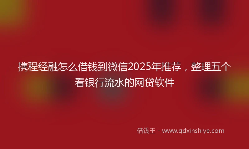 携程经融怎么借钱到微信2025年推荐，整理五个看银行流水的网贷软件