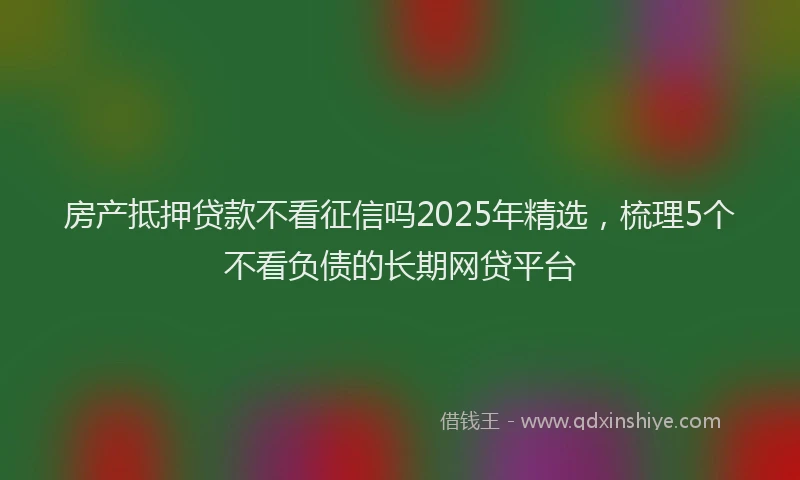 房产抵押贷款不看征信吗2025年精选，梳理5个不看负债的长期网贷平台