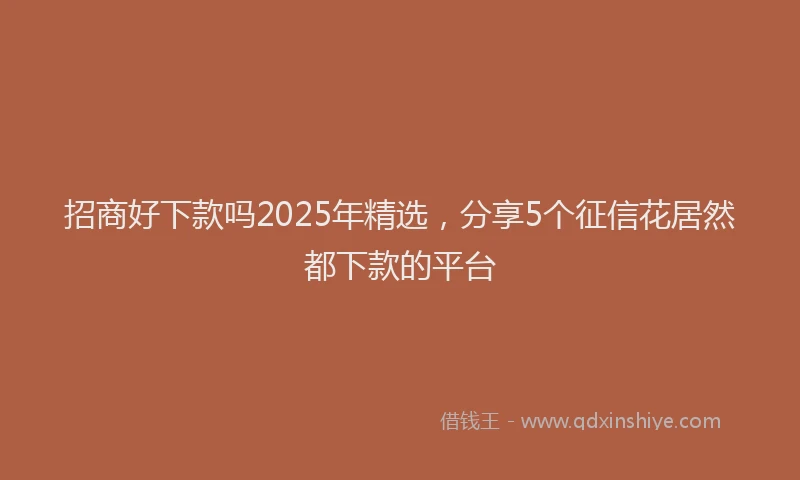招商好下款吗2025年精选，分享5个征信花居然都下款的平台