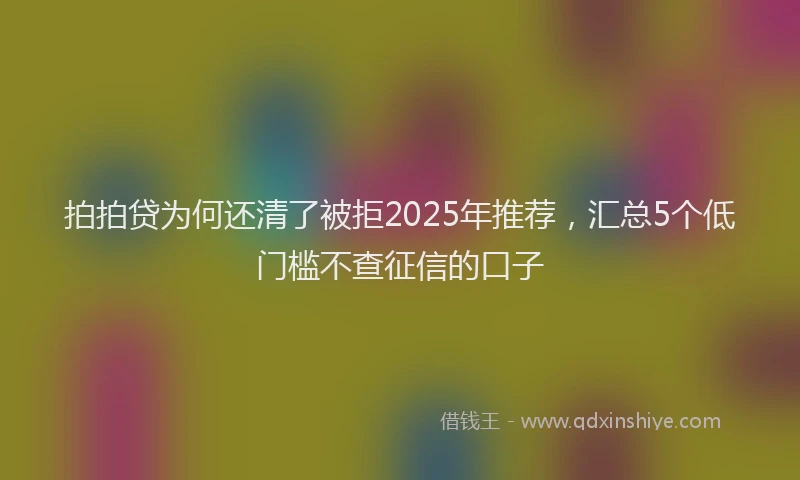 拍拍贷为何还清了被拒2025年推荐，汇总5个低门槛不查征信的口子