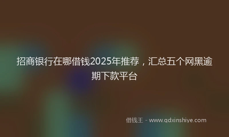 招商银行在哪借钱2025年推荐，汇总五个网黑逾期下款平台