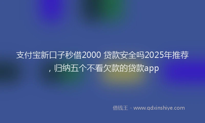 支付宝新口子秒借2000 贷款安全吗2025年推荐，归纳五个不看欠款的贷款app