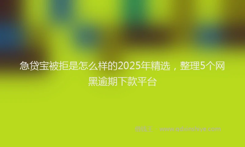 急贷宝被拒是怎么样的2025年精选，整理5个网黑逾期下款平台