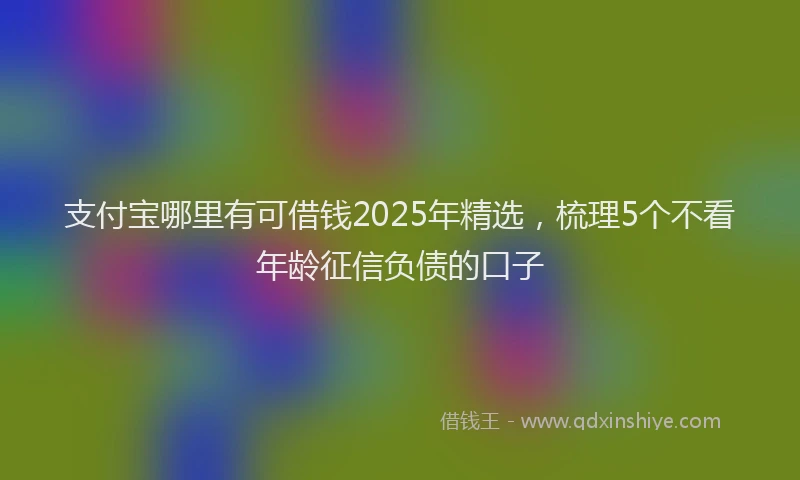 支付宝哪里有可借钱2025年精选，梳理5个不看年龄征信负债的口子