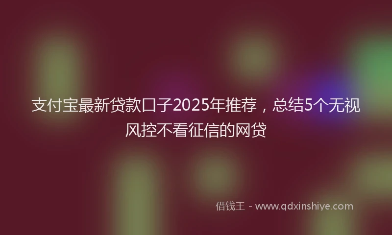 支付宝最新贷款口子2025年推荐，总结5个无视风控不看征信的网贷