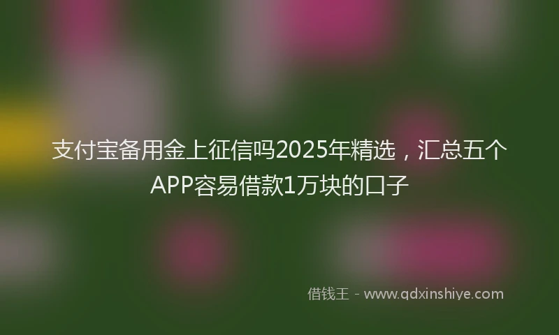 支付宝备用金上征信吗2025年精选，汇总五个APP容易借款1万块的口子