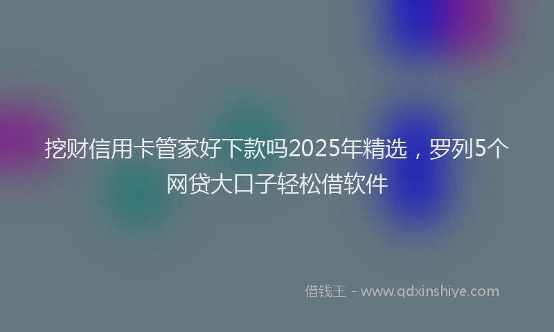 挖财信用卡管家好下款吗2025年精选，罗列5个网贷大口子轻松借软件