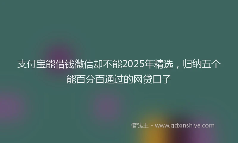 支付宝能借钱微信却不能2025年精选，归纳五个能百分百通过的网贷口子