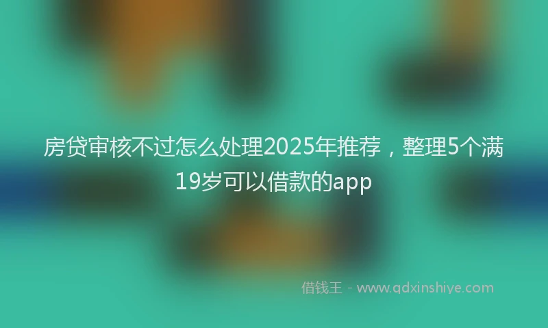 房贷审核不过怎么处理2025年推荐，整理5个满19岁可以借款的app
