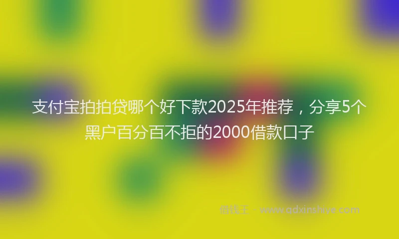 支付宝拍拍贷哪个好下款2025年推荐，分享5个黑户百分百不拒的2000借款口子