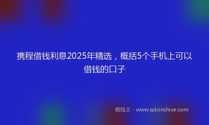 携程借钱利息2025年精选，概括5个手机上可以借钱的口子