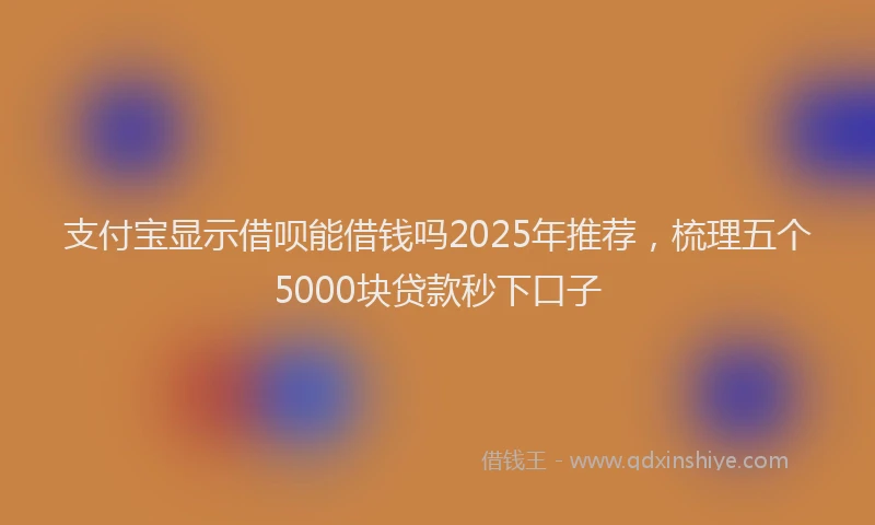 支付宝显示借呗能借钱吗2025年推荐，梳理五个5000块贷款秒下口子