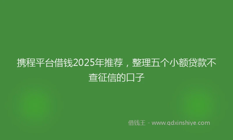 携程平台借钱2025年推荐，整理五个小额贷款不查征信的口子