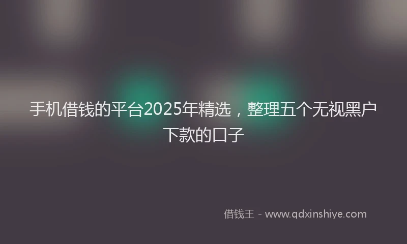 手机借钱的平台2025年精选，整理五个无视黑户下款的口子