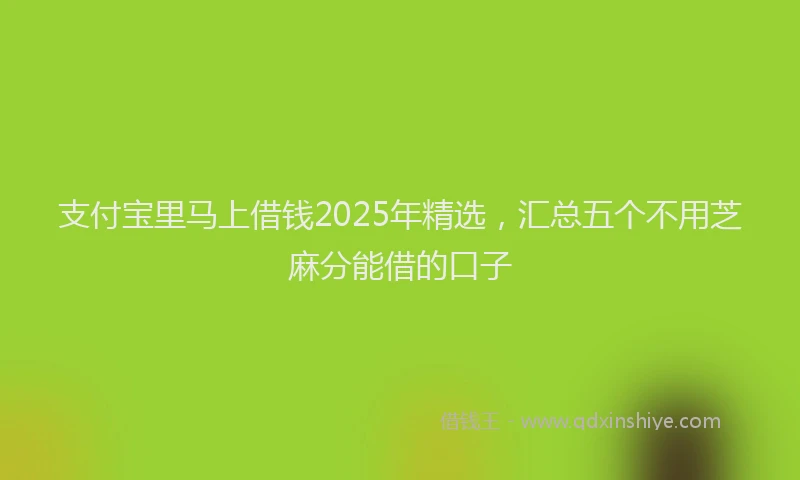 支付宝里马上借钱2025年精选，汇总五个不用芝麻分能借的口子
