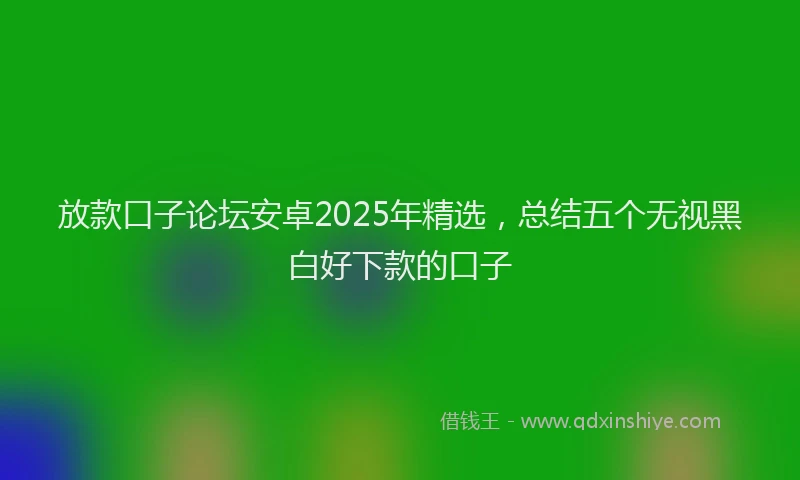 放款口子论坛安卓2025年精选，总结五个无视黑白好下款的口子