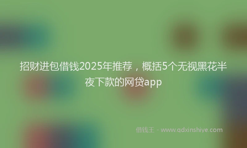 招财进包借钱2025年推荐，概括5个无视黑花半夜下款的网贷app